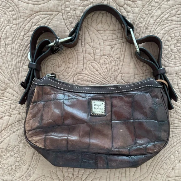 Dooney And Bourke Croc Embossed Hobo Shoulder - Picture 14 of 15